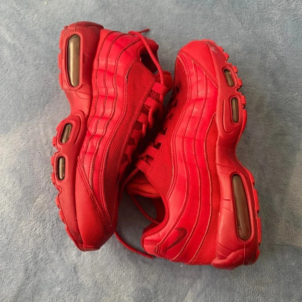 Nike Air Max 95 Varsity Triple Red Shoes, CQ9969-600 Men's 8.5 *NO insoles